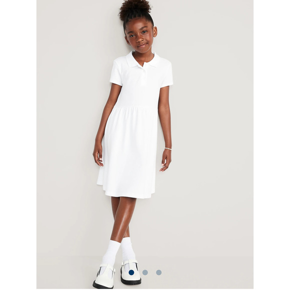 Old Navy School Uniform Fit & Flare Pique Polo Dress for Girl's Small 6-7, NWT - Picture 2 of 3